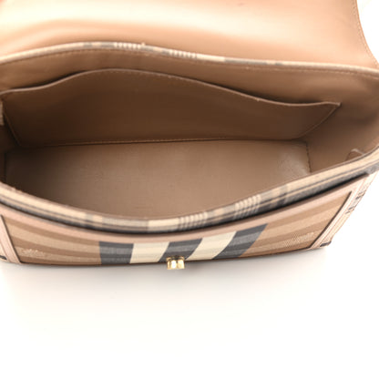 Burberry Calfskin Tartan Note Crossbody Bag Light Fawn 4 of 13