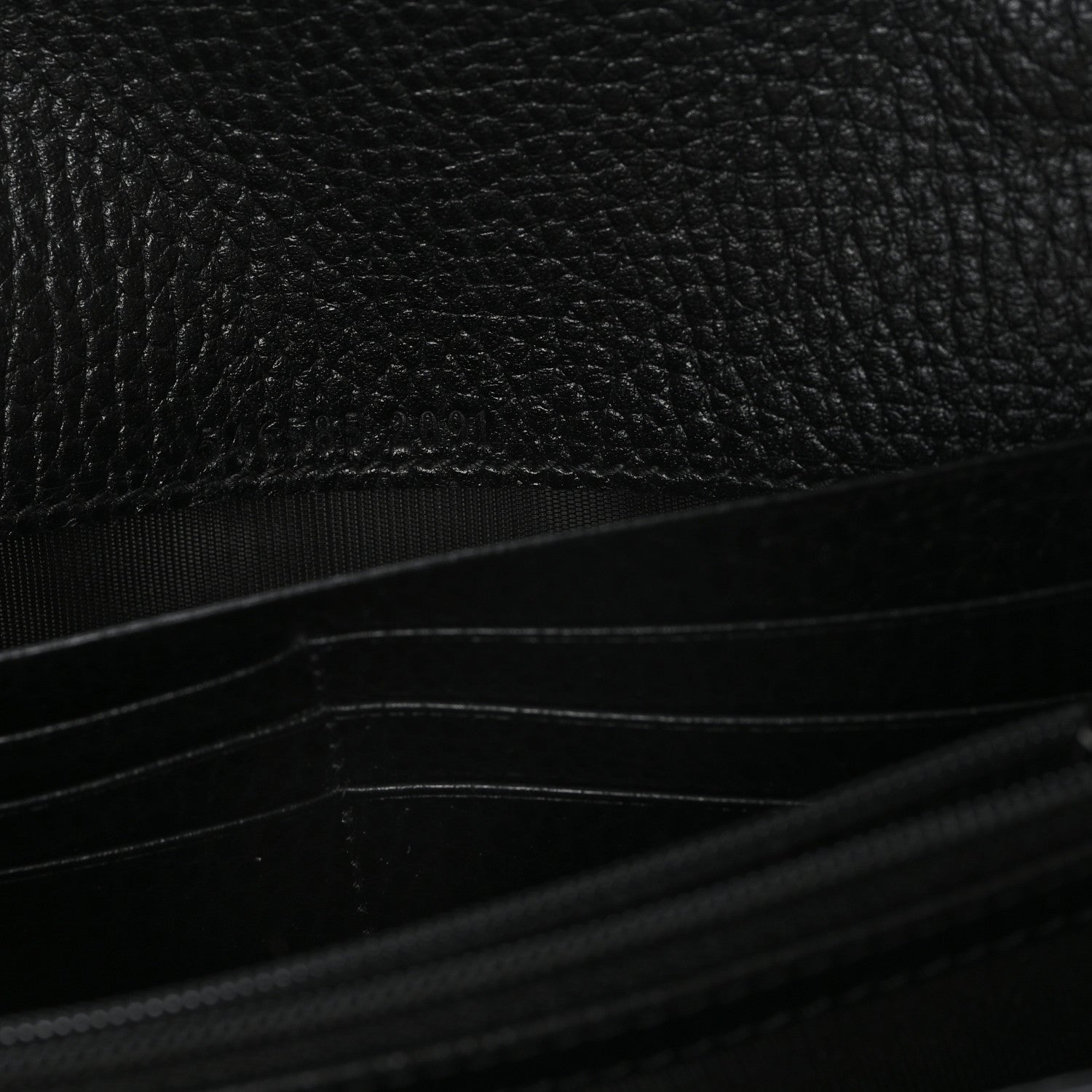 Gucci Dollar Calfskin GG Supreme Monogram Petite GG Marmont Wallet Chain Bag Black Beige Ebony 7 of 11