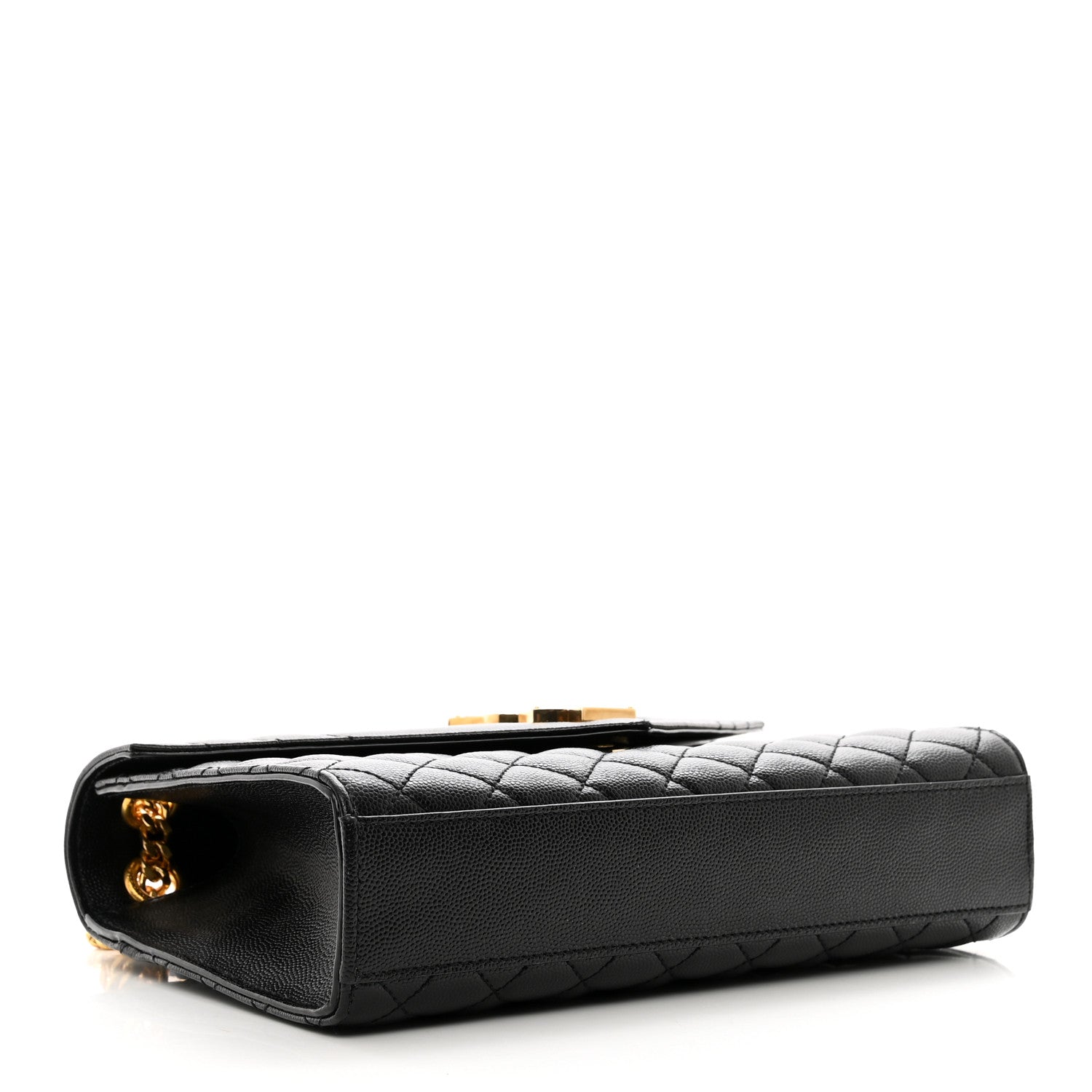 Saint Laurent Grain De Poudre Textured Mixed Matelasse Triquilt Medium Monogram Satchel Black 4 of 11