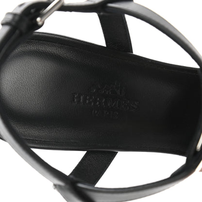 Hermes Calfskin Elancee 90 Sandals 36.5 Black 7 of 10