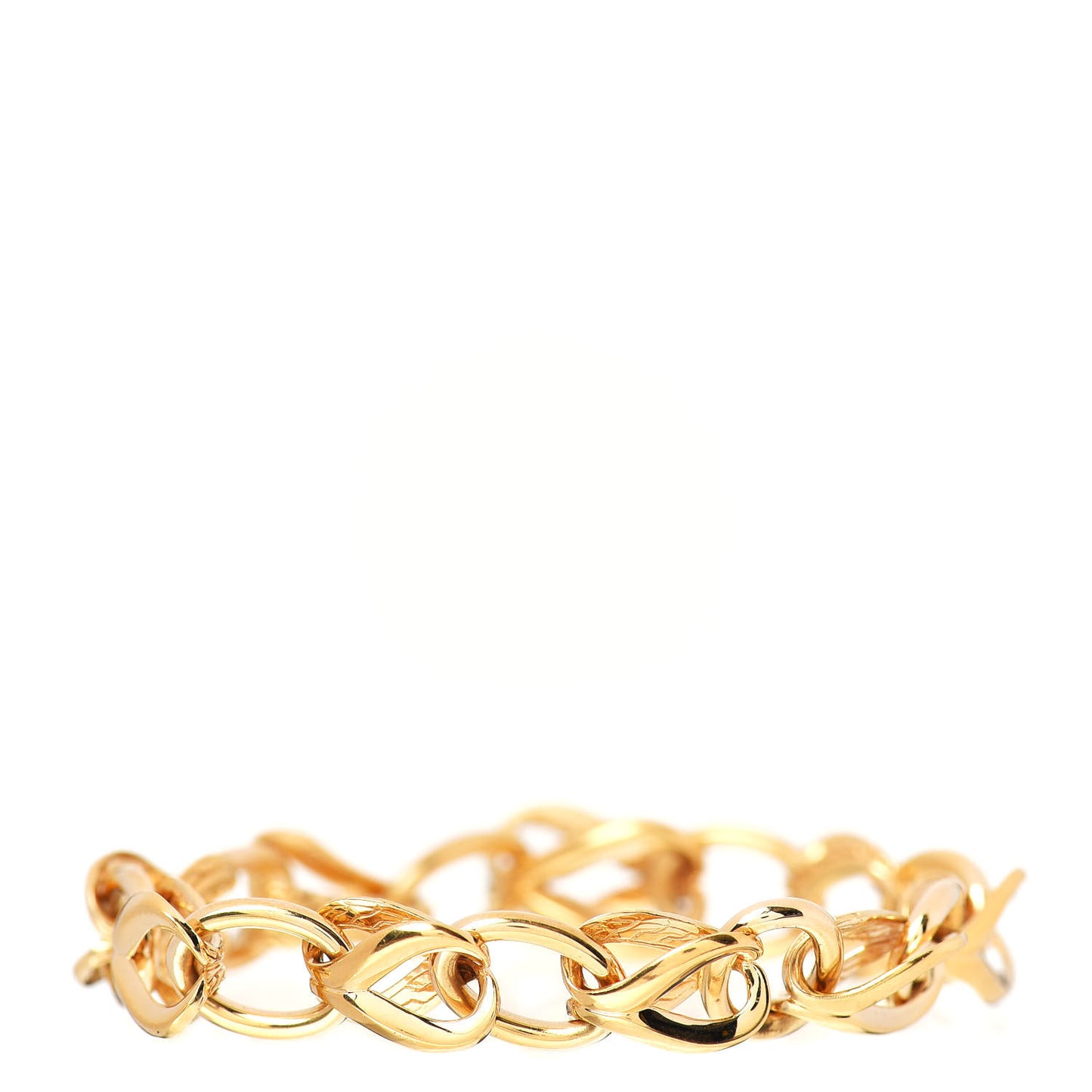 18K Yellow Gold Diamond Asli Link Chain Bracelet