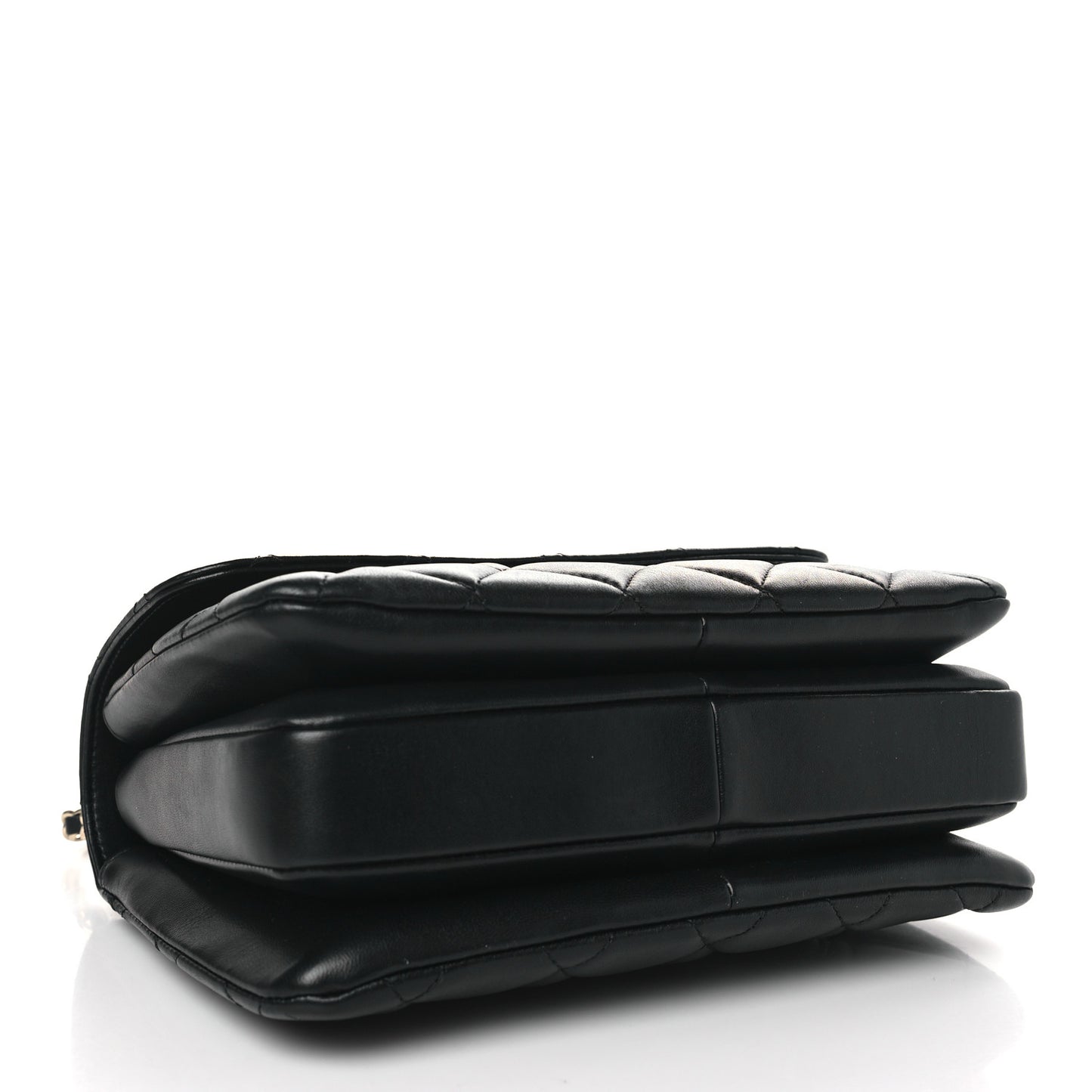 Lambskin Quilted Small Trendy CC Dual Handle Flap Bag Black