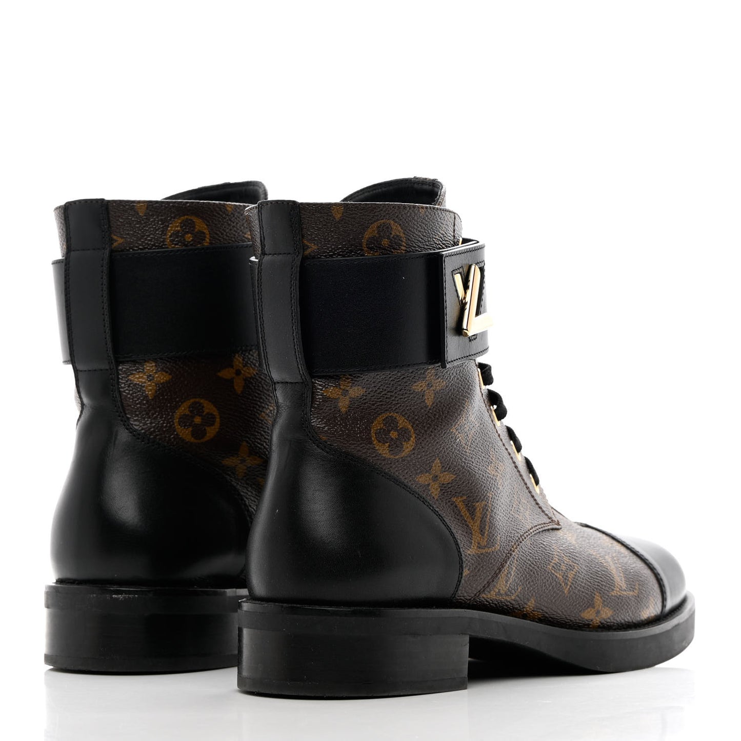 Calfskin Monogram Wonderland Flat Ranger Boots 41 Black