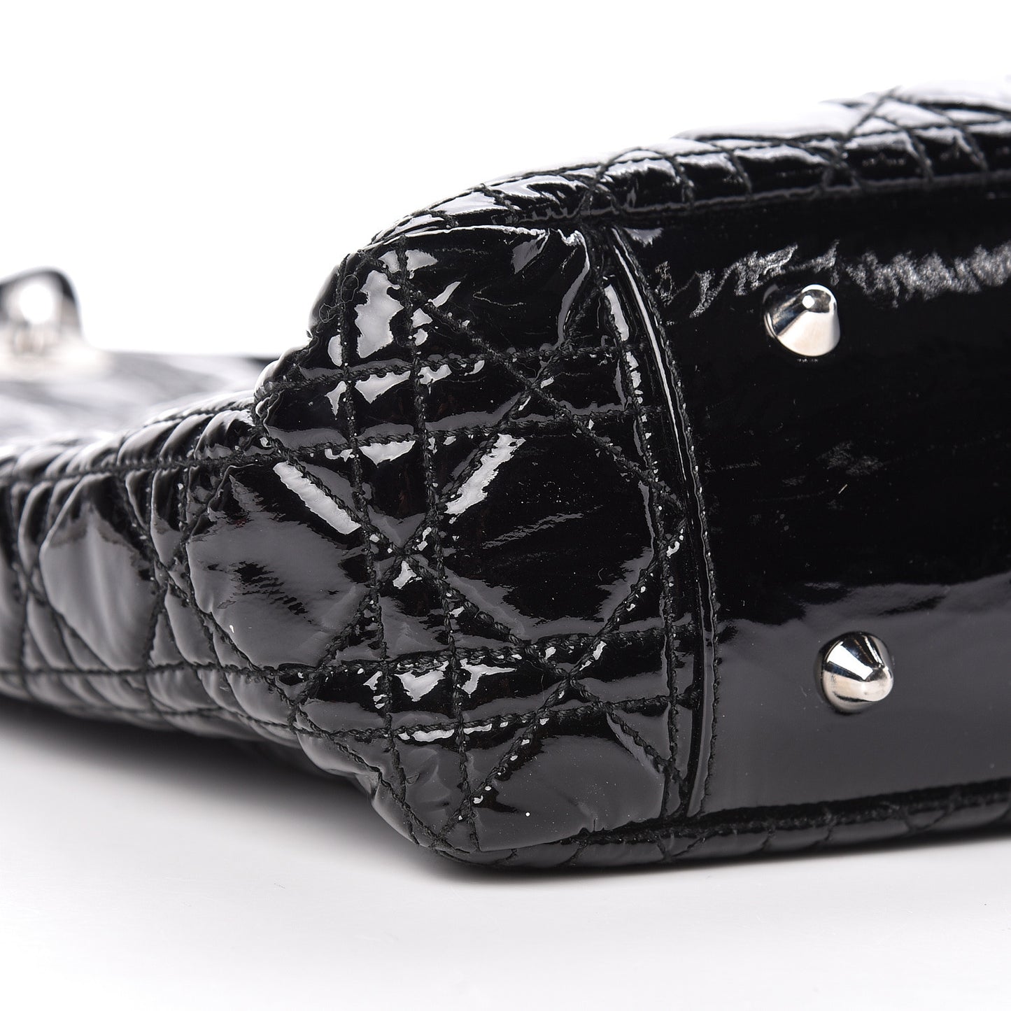 Patent Cannage Dior Soft Shopping Tote Black