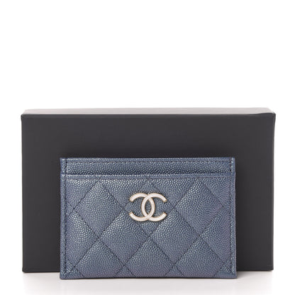 Chanel Iridescent Caviar Quilted Card Holder Dark Blue 9 of 9