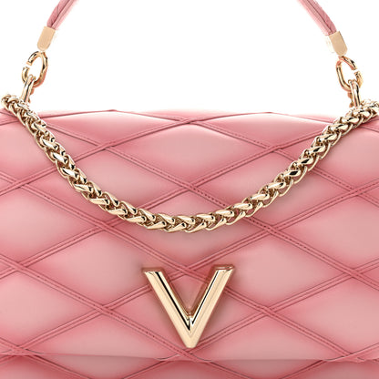 Louis Vuitton Lambskin Malletage Top Handle GO-14 MM Raspberry 8 of 10
