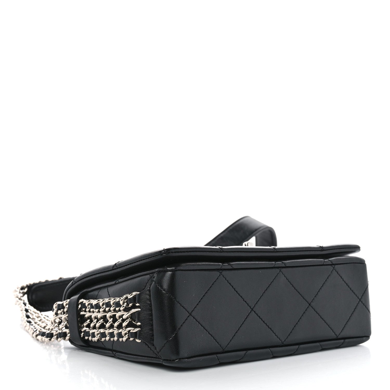 Chanel Lambskin Quilted Small Chain Rows Flap Black 4 of 11