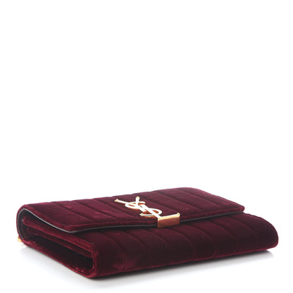 Saint Laurent Velvet Matelasse Vicky Chain Bag Burgundy 4 of 8