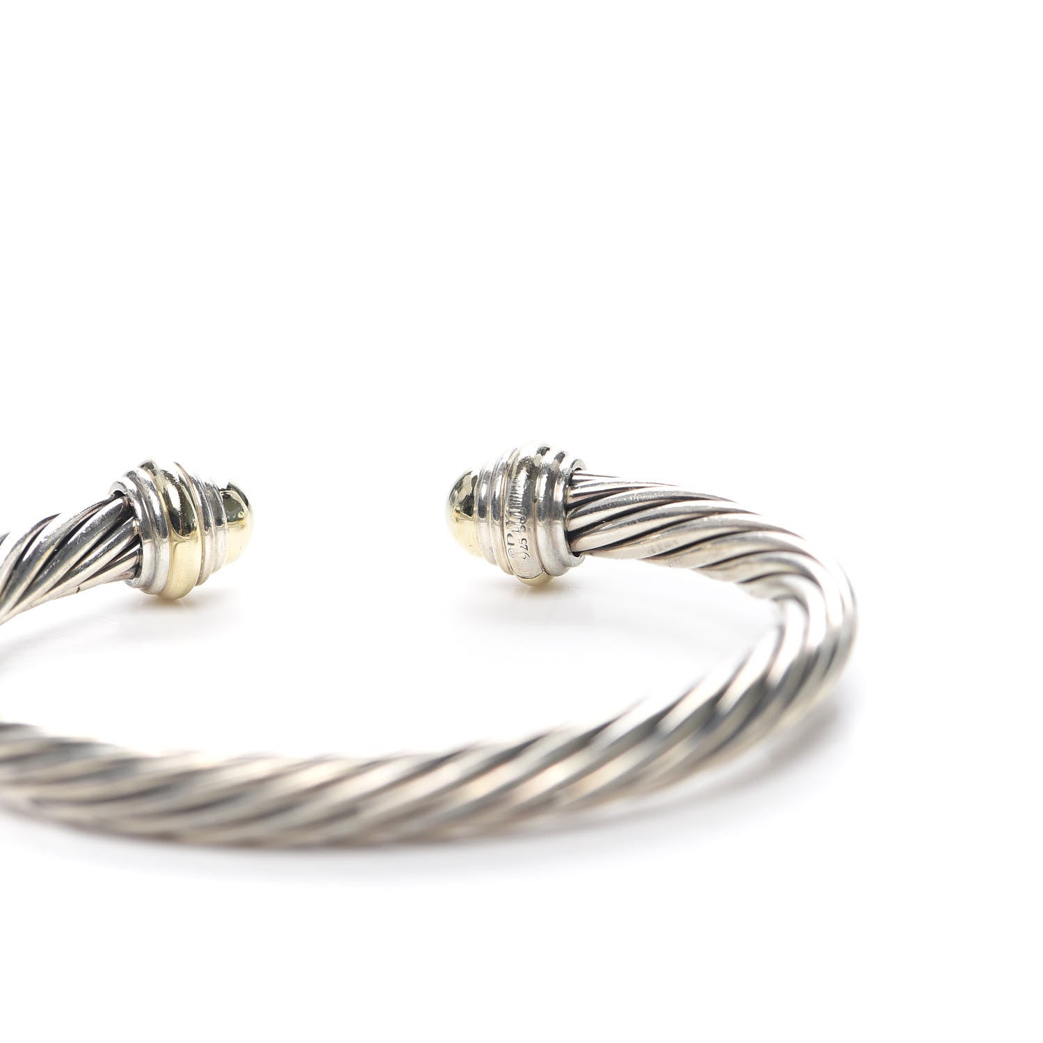 David Yurman Sterling Silver 14K Yellow Gold 7mm Cable Classics Bracelet 4 of 4