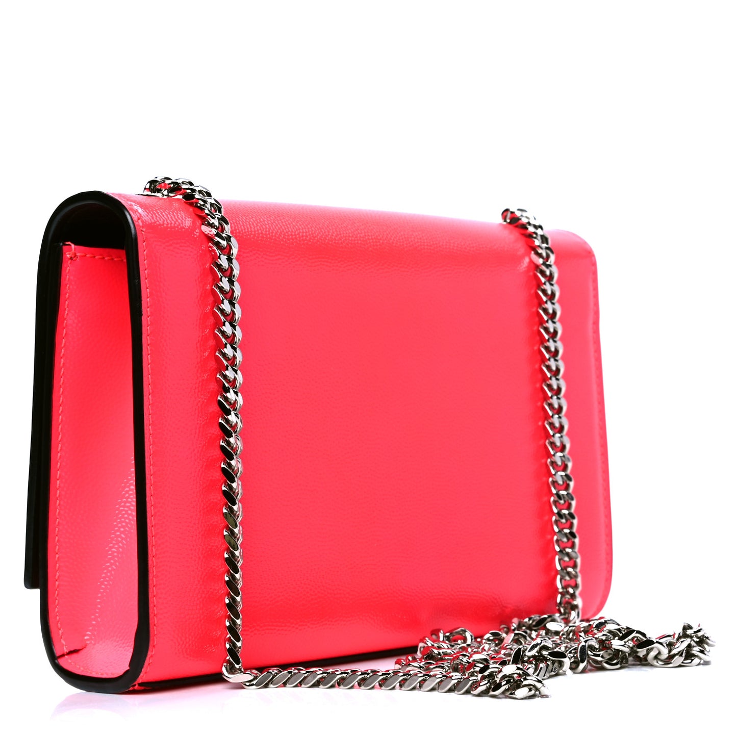 Patent Grain de Poudre Small Monogram Kate Satchel Neon Pink