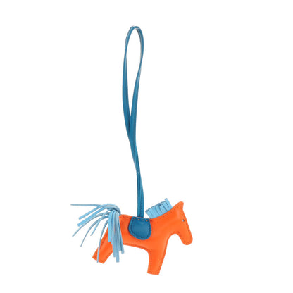 Hermes Milo Lambskin Grigri Rodeo Horse Bag Charm PM Feu Celeste Bleu Izmir 3 of 5