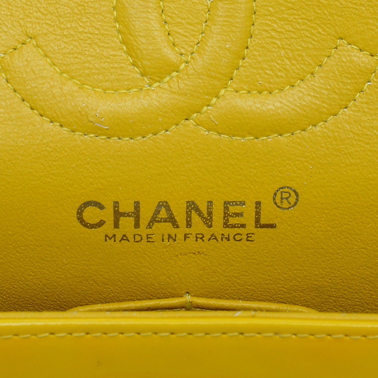 Patent Quilted Small Double Flap Yellow