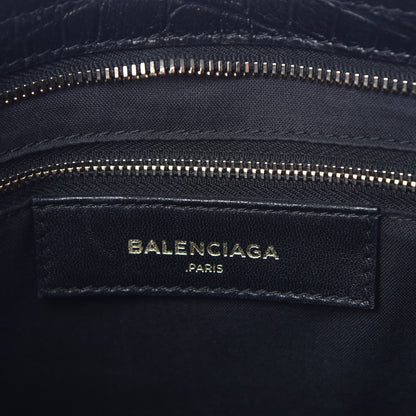 Balenciaga Calfskin Crocodile Embossed Classic Silver Hardware S City Black 6 of 8