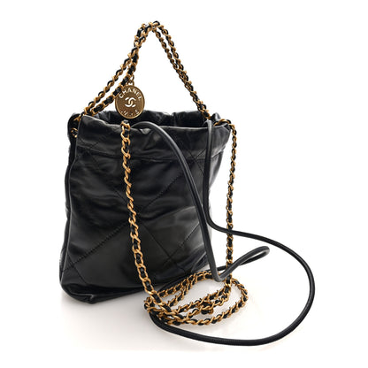 Chanel Shiny Calfskin Quilted Mini Chanel 22 Black 3 of 10