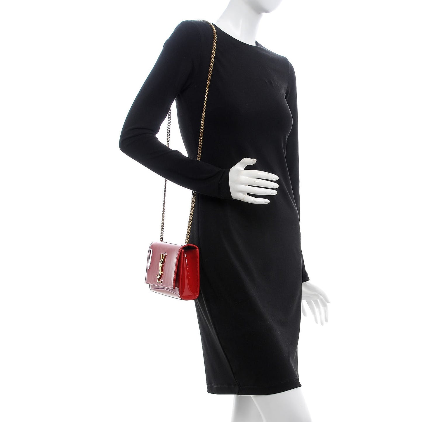 Patent Small Monogram Kate Satchel Red