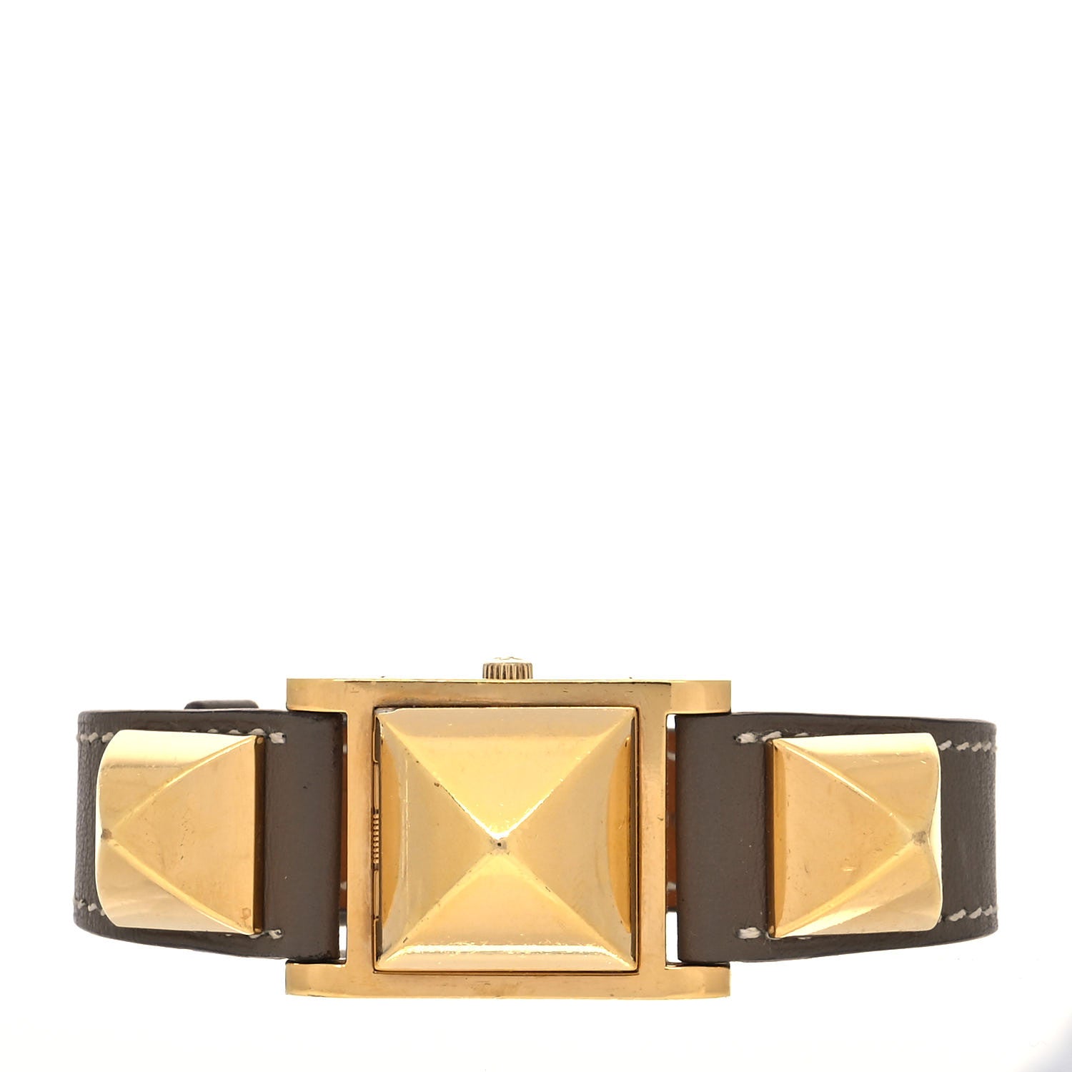 Hermes Stainless Steel Swift 23mm Medor Quartz Watch Etoupe 2 of 5