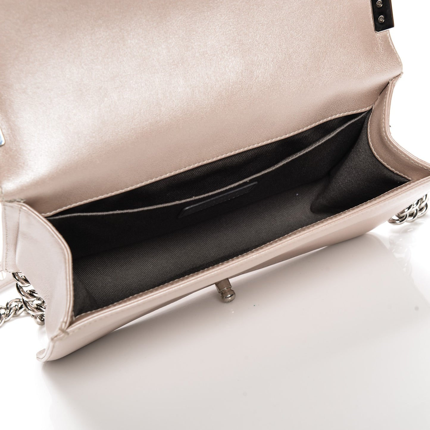 Metallic Calfskin Medium Boy Flap Light Pink