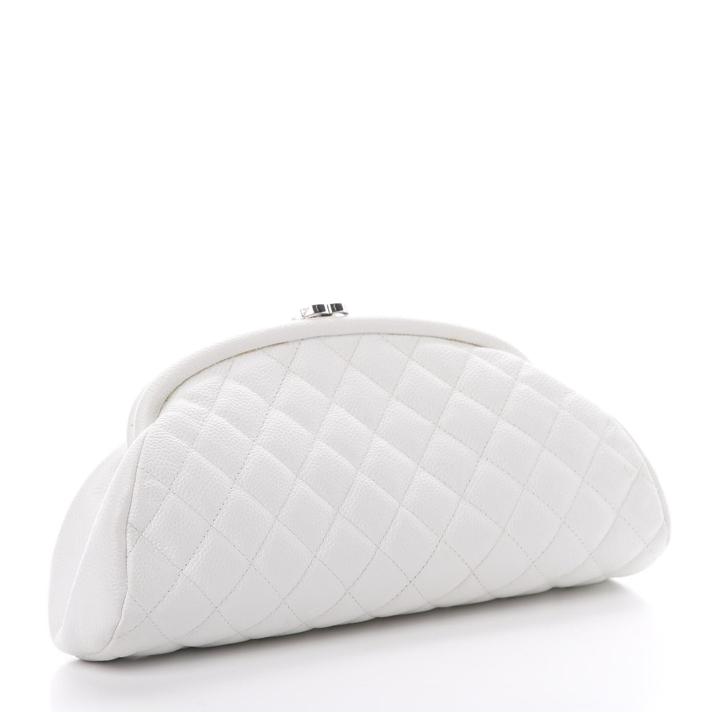 Caviar Quilted Timeless Clutch White