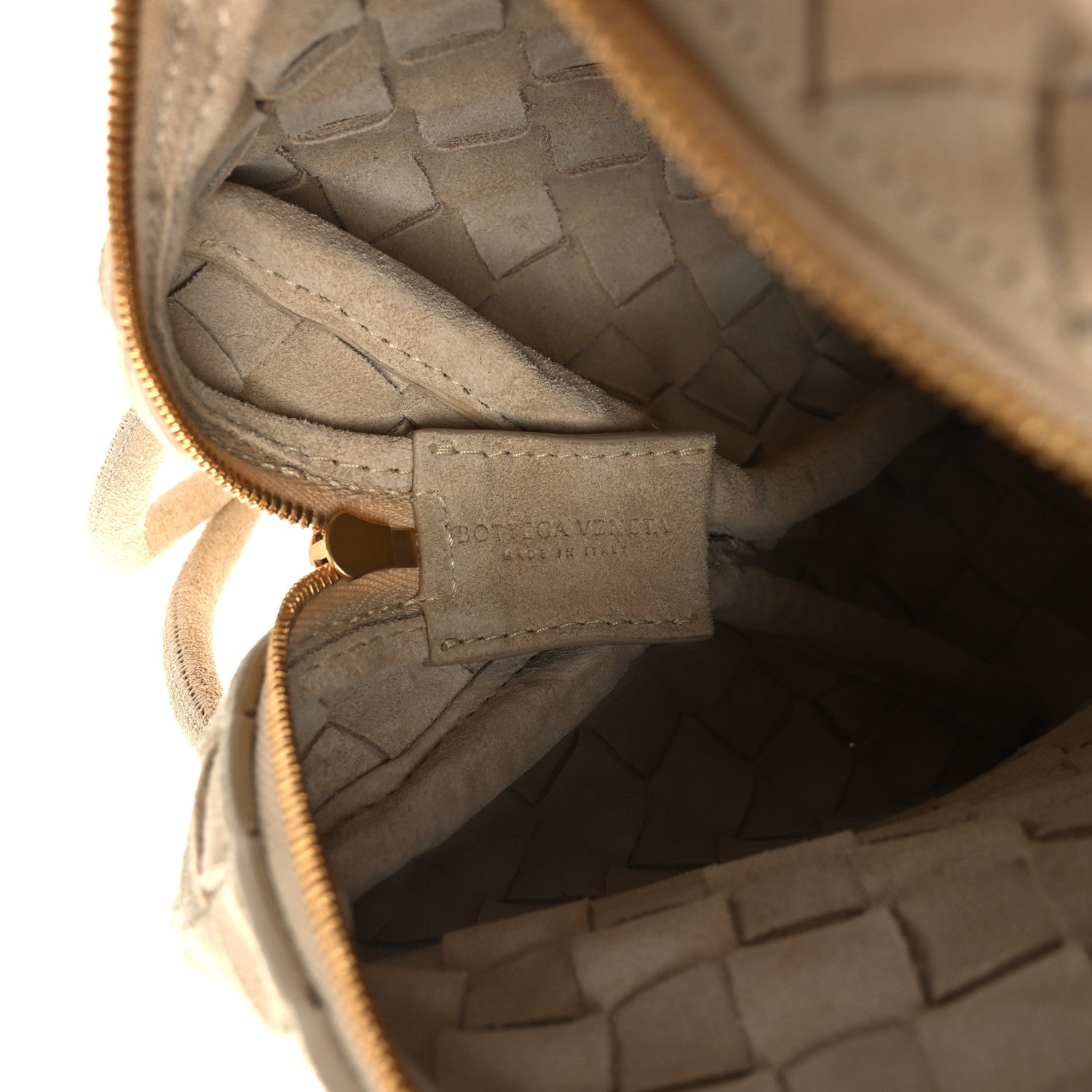 Bottega Veneta Suede Intrecciato Small Loop Camera Bag Sand 6 of 12