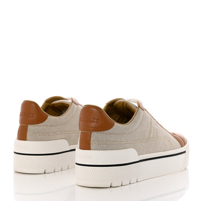 Hermes Canvas Calfskin Womens Voltage Sneakers 40 Prunoir Naturel 4 of 8