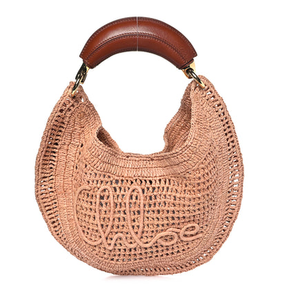 Chloe Raffia Calfskin Summer Banana Hobo Summery Beige 1 of 10