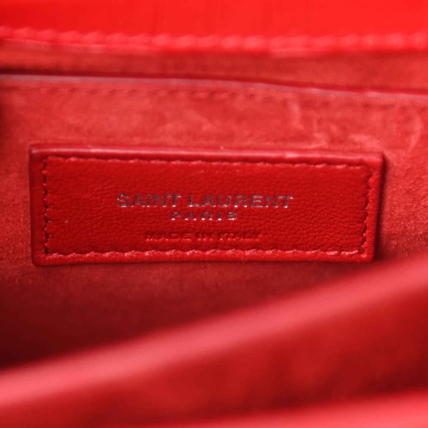 Calfskin Crocodile Embossed Medium Monogram Sunset Rouge Eros
