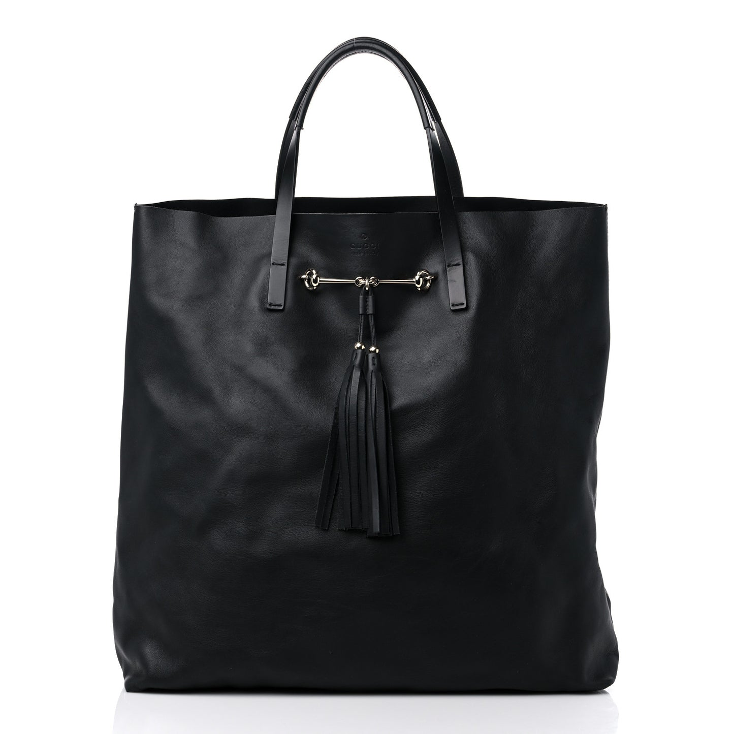 Calfskin Large Horsebit Tote Black