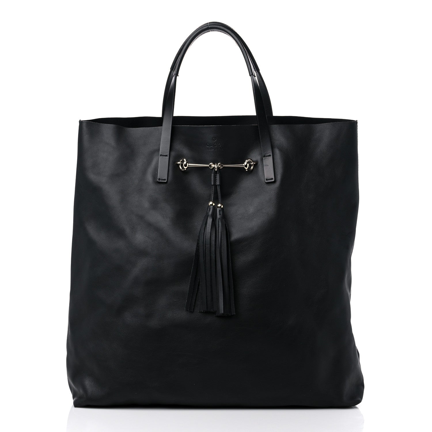 Gucci Calfskin Large Horsebit Tote Black 3 of 13