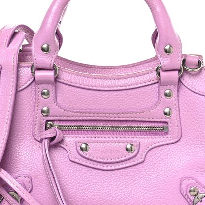 Balenciaga Grained Calfskin Neo Classic Silver Hardware Mini City Lilac 8 of 13