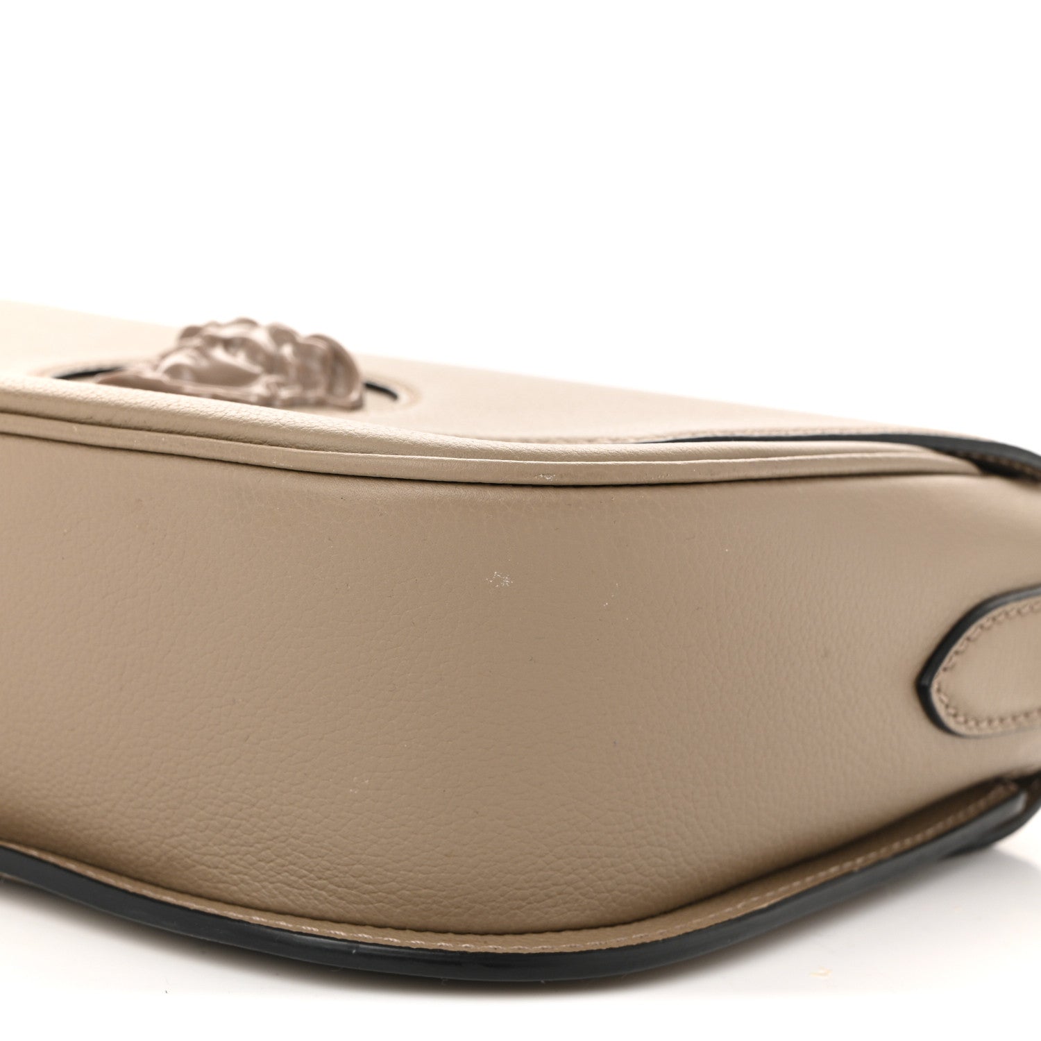 Versace Grained Calfskin La Medusa Flap Shoulder Bag Taupe 9 of 13