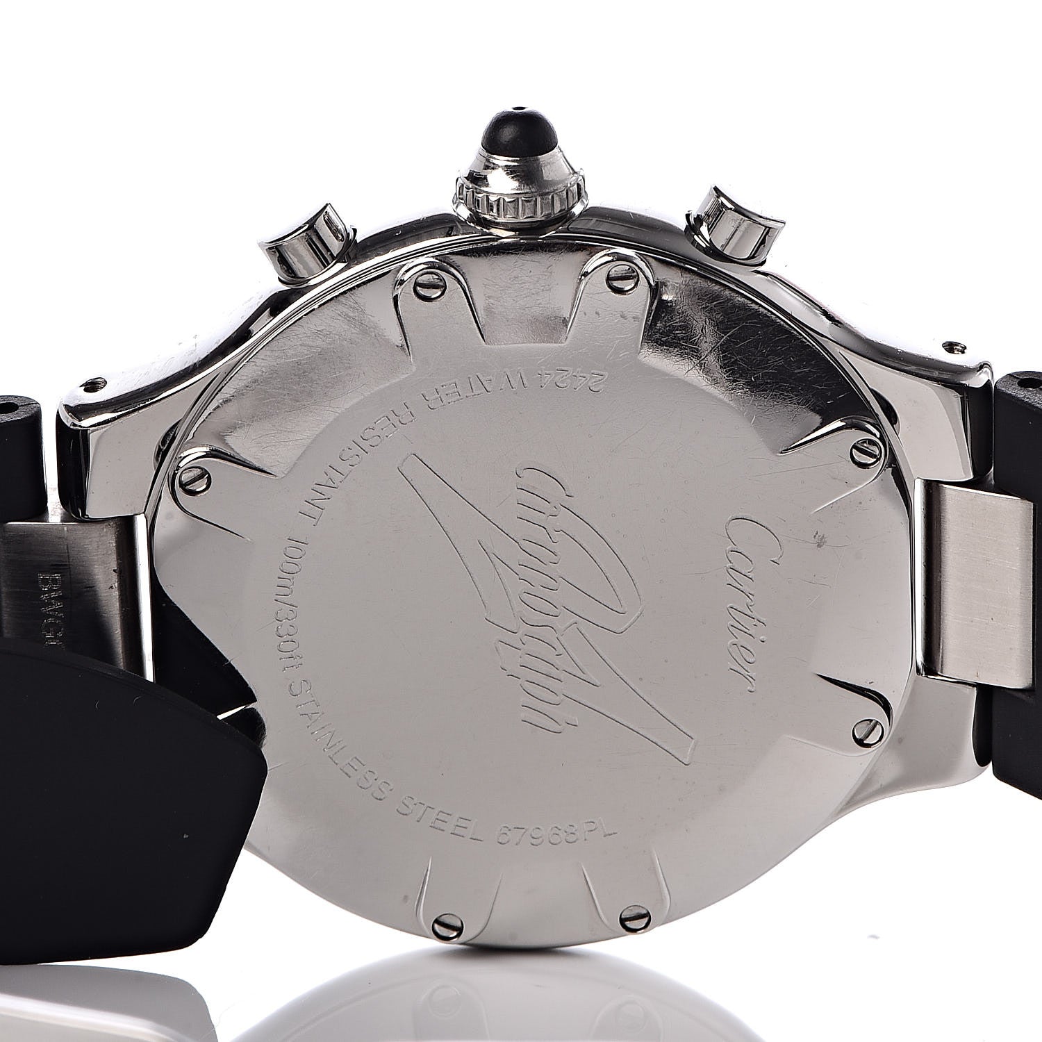 Cartier Stainless Steel Rubber 38mm Must 21 Chronoscaph Quartz Watch Black 5 of 20