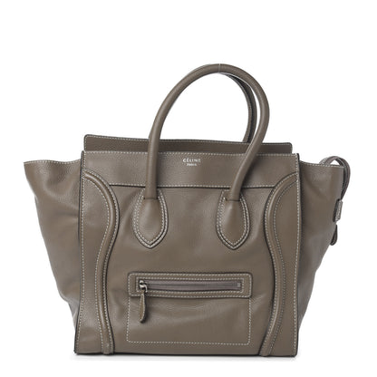 Celine Drummed Calfskin Mini Luggage Souris 1 of 10