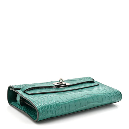 Hermes Matte Alligator Kelly To Go Wallet Malachite 4 of 12