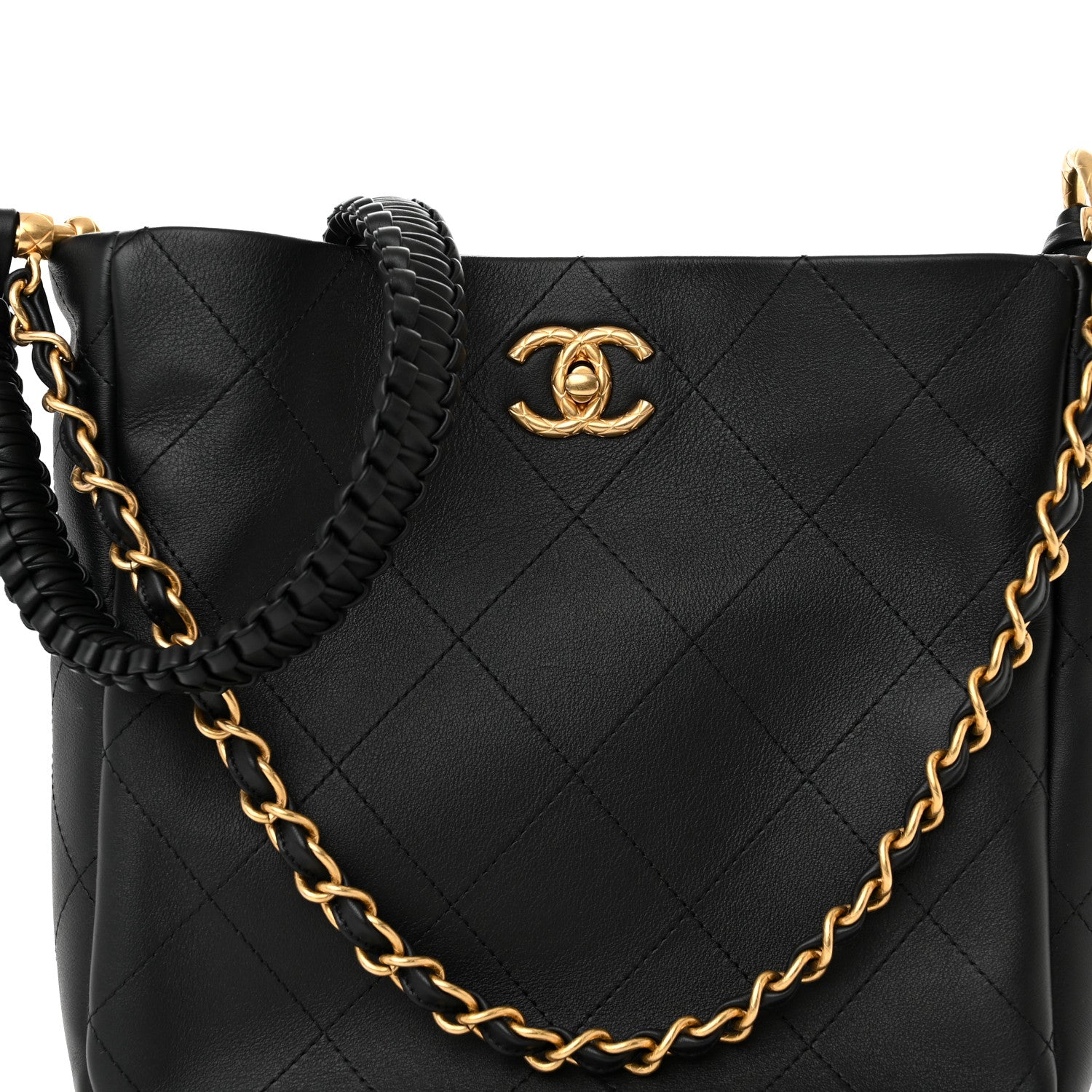 Chanel Calfskin Quilted Framing Chain Hobo Black 8 of 11