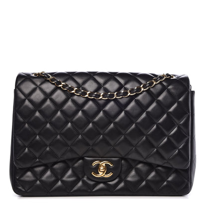 Chanel Lambskin Quilted Maxi Double Flap Black 1 of 10