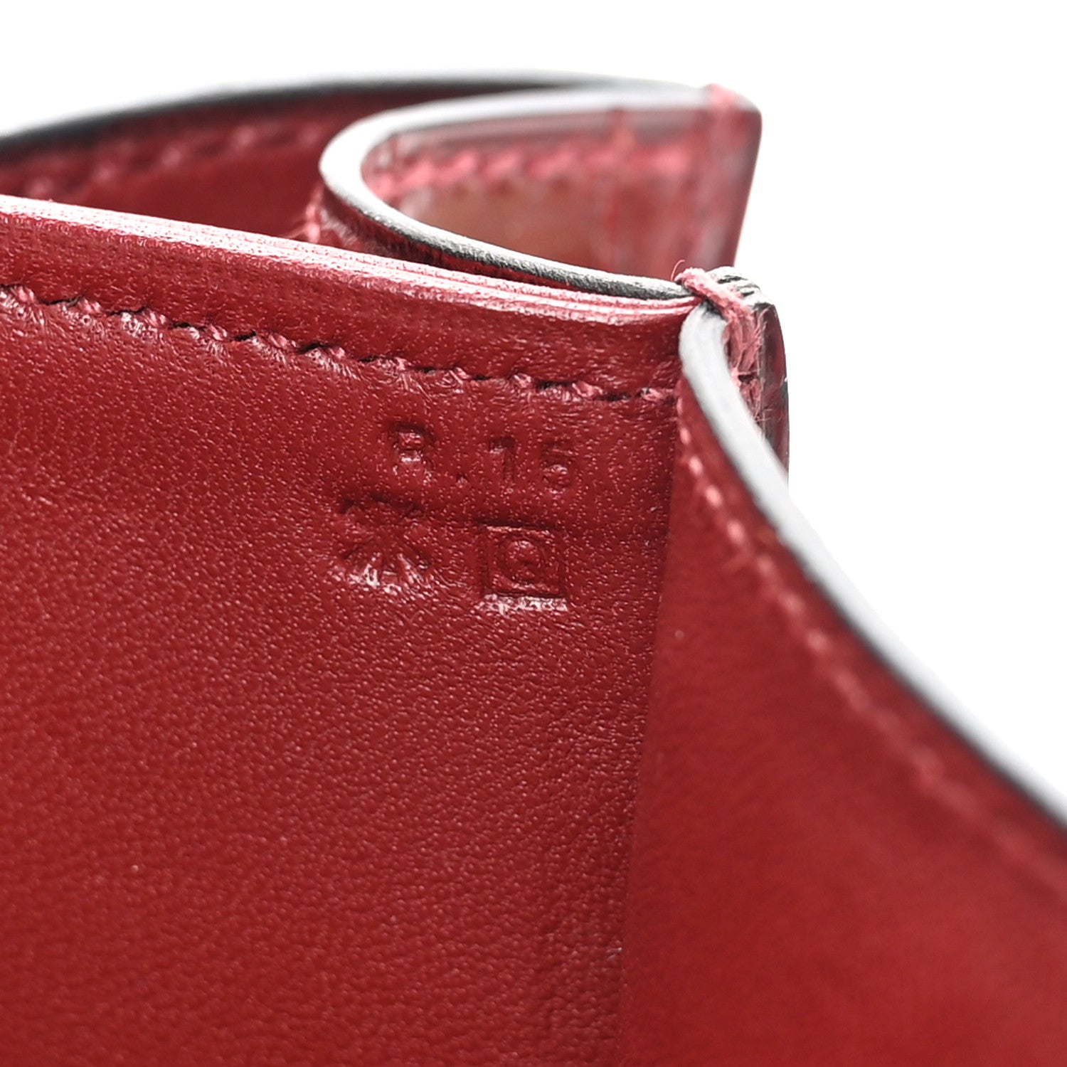 Hermes Shiny Niloticus Crocodile Lizard Marquette Constance 24 Rouge H 7 of 10