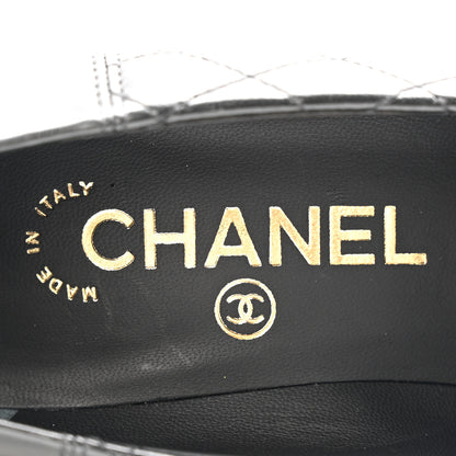Chanel Lambskin Quilted Camellia Pumps 35 Black 12 of 18