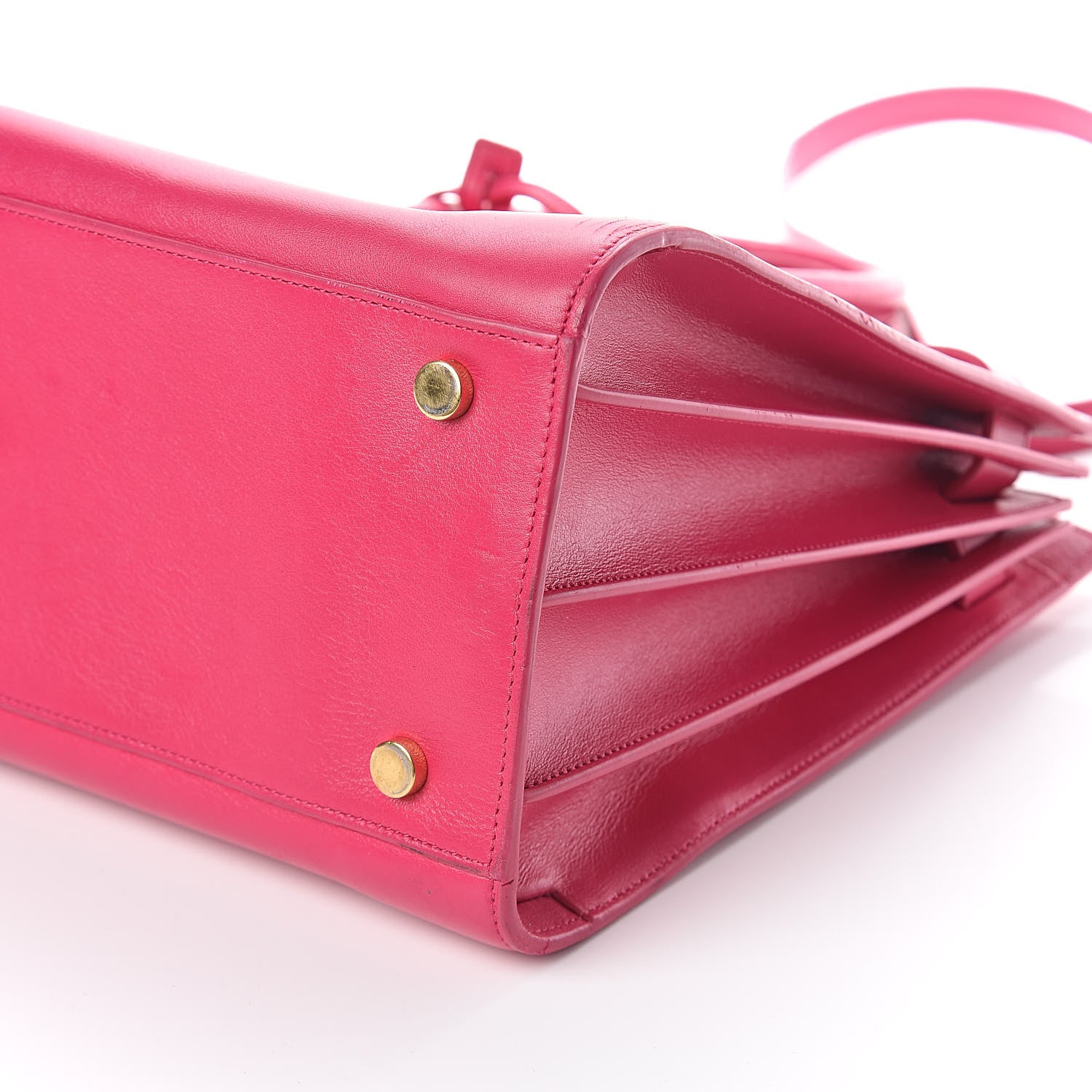 Saint Laurent Calfskin Small Sac De Jour Lipstick Fuchsia 9 of 9