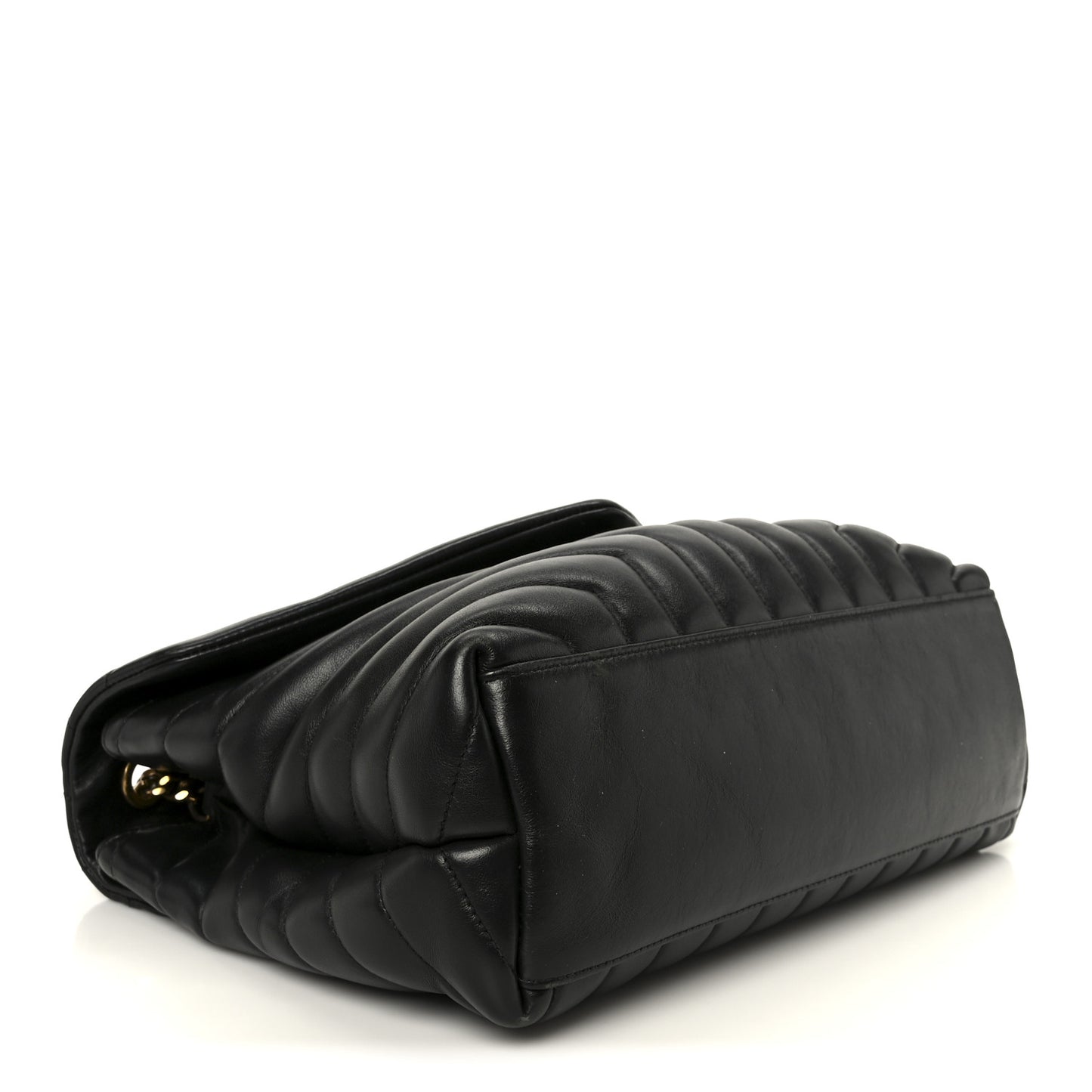 Grain de Poudre Calfskin Y Quilted Monogram Medium Loulou Chain Satchel Black