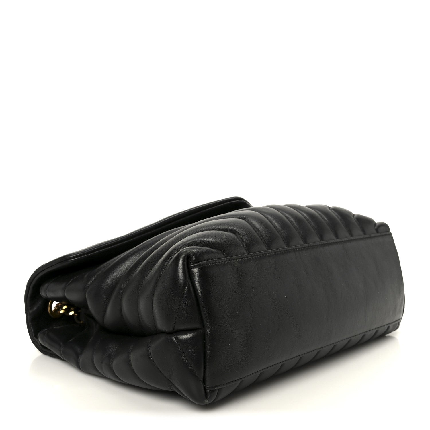 Saint Laurent Grain de Poudre Calfskin Y Quilted Monogram Medium Loulou Chain Satchel Black 4 of 11