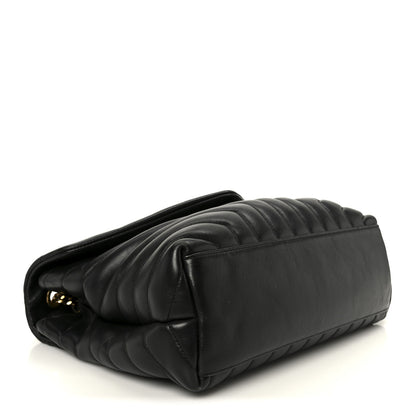 Saint Laurent Grain de Poudre Calfskin Y Quilted Monogram Medium Loulou Chain Satchel Black 4 of 11