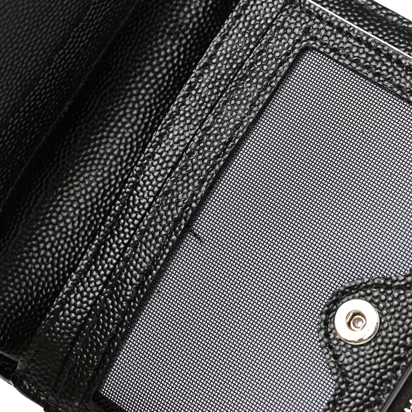 Grain De Poudre Matelasse Chevron Monogram Zipped Card Case Black