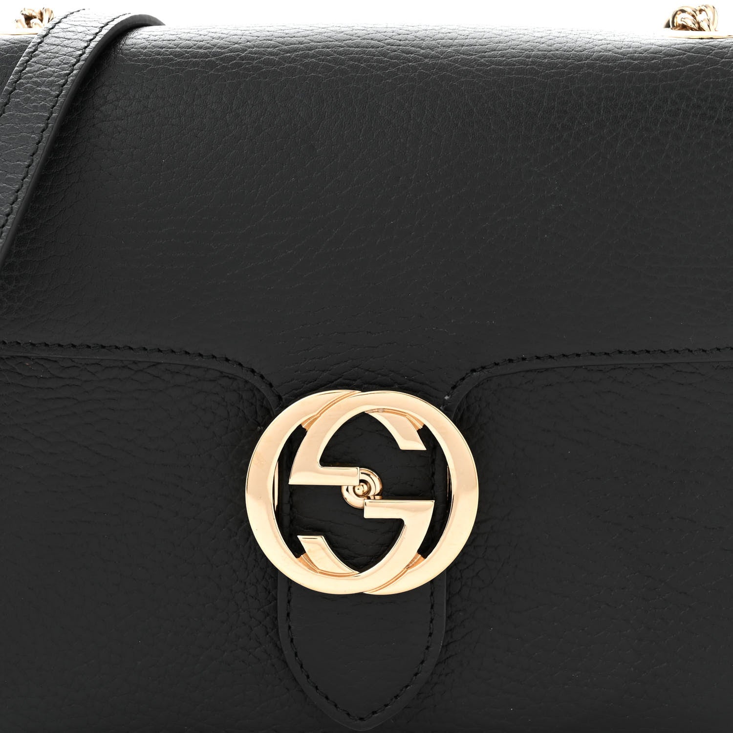 Gucci Dollar Calfskin Small Interlocking G Shoulder Bag Black 8 of 10