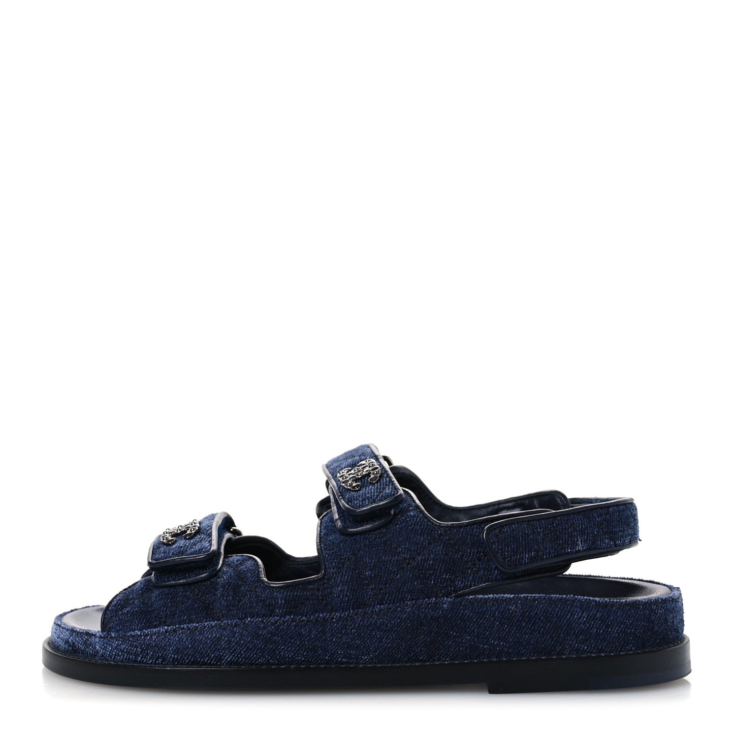 Velvet Velcro Dad Sandals 37.5 Blue