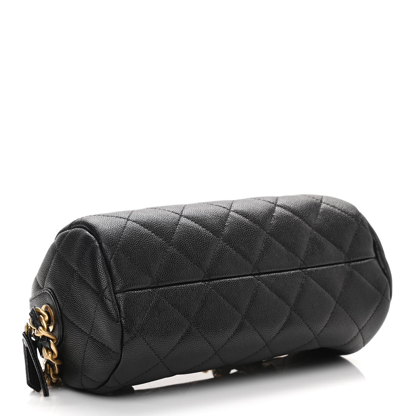 Caviar Quilted Small Fashion Therapy Bowling Bag Black