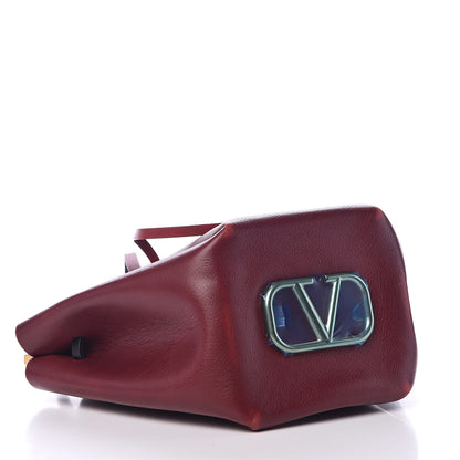 Valentino Garavani Grainy Calfskin VLogo Bucket Bag Cerise 4 of 14