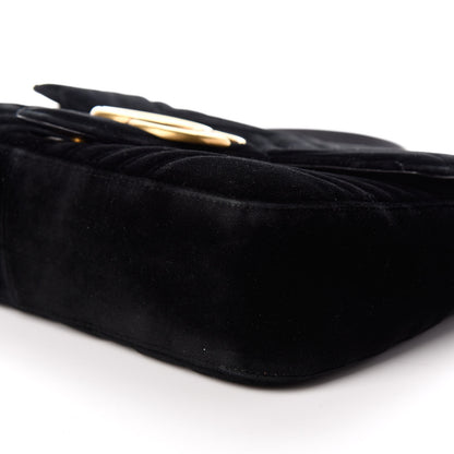Gucci Velvet Matelasse Medium GG Marmont Shoulder Bag Black 9 of 9