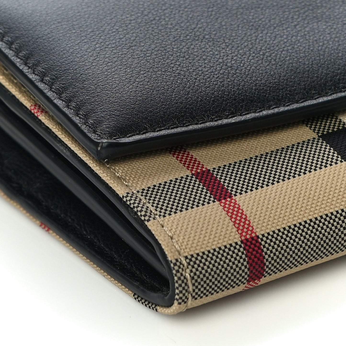 Calfskin House Check Henley Wallet On Chain Black