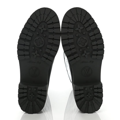 Louis Vuitton Rubber Embossed Monogram Drops Flat Half Boots 39 Black 5 of 7