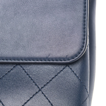 Chanel Lambskin Stitched Coco Luxe Medium Flap Blue 10 of 10